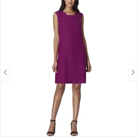 T Tahari Dart Front Shift Dress Magenta - Picture 1 of 9